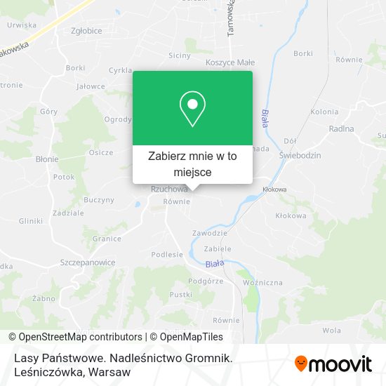 Mapa Lasy Państwowe. Nadleśnictwo Gromnik. Leśniczówka