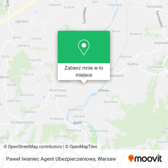 Mapa Paweł Iwaniec Agent Ubezpieczeniowy