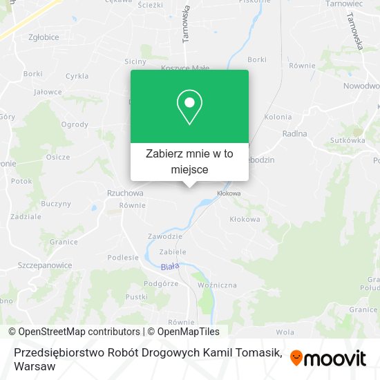 Mapa Przedsiębiorstwo Robót Drogowych Kamil Tomasik