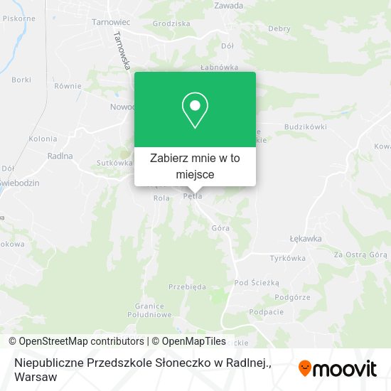 Mapa Niepubliczne Przedszkole Słoneczko w Radlnej.