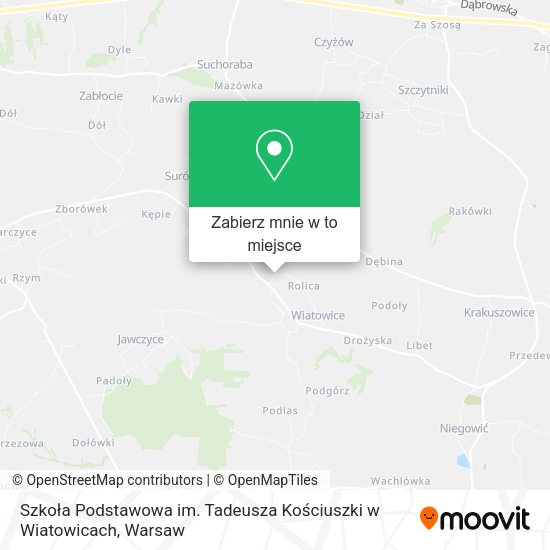 Mapa Szkoła Podstawowa im. Tadeusza Kościuszki w Wiatowicach