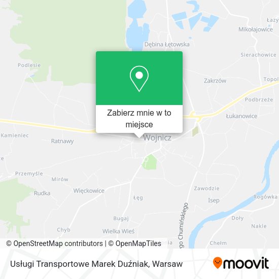 Mapa Usługi Transportowe Marek Duźniak