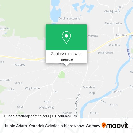 Mapa Kubis Adam. Ośrodek Szkolenia Kierowców