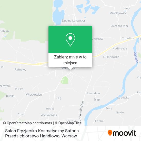 Mapa Salon Fryzjersko Kosmetyczny Safona Przedsiębiorstwo Handlowo