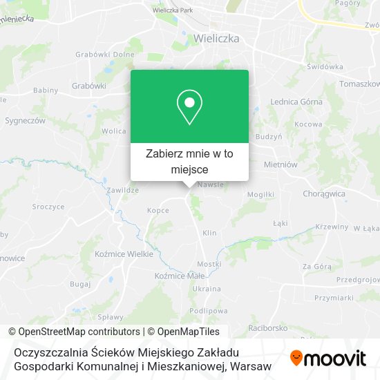 Mapa Oczyszczalnia Ścieków Miejskiego Zakładu Gospodarki Komunalnej i Mieszkaniowej