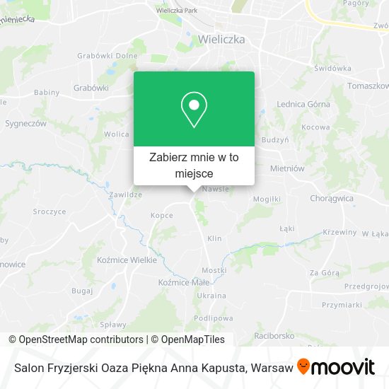 Mapa Salon Fryzjerski Oaza Piękna Anna Kapusta