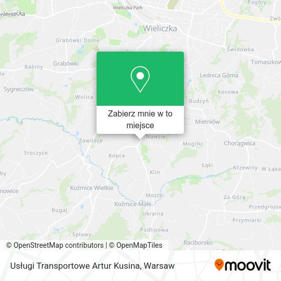 Mapa Usługi Transportowe Artur Kusina