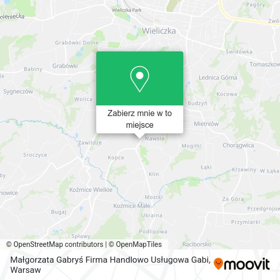 Mapa Małgorzata Gabryś Firma Handlowo Usługowa Gabi