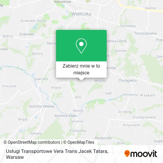 Mapa Usługi Transportowe Vera Trans Jacek Tatara