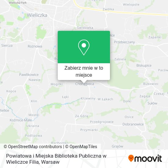 Mapa Powiatowa i Miejska Biblioteka Publiczna w Wieliczce Filia