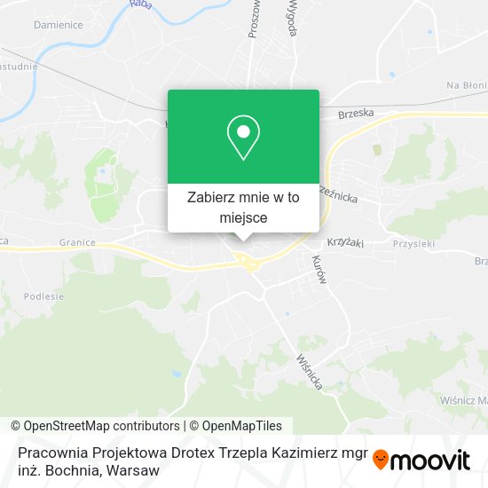 Mapa Pracownia Projektowa Drotex Trzepla Kazimierz mgr inż. Bochnia