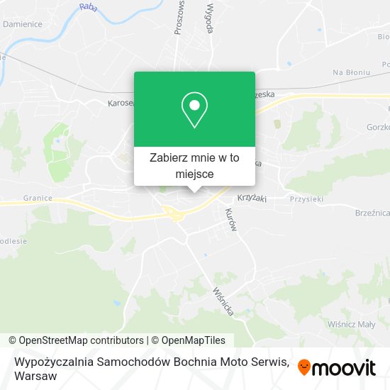 Mapa Wypożyczalnia Samochodów Bochnia Moto Serwis