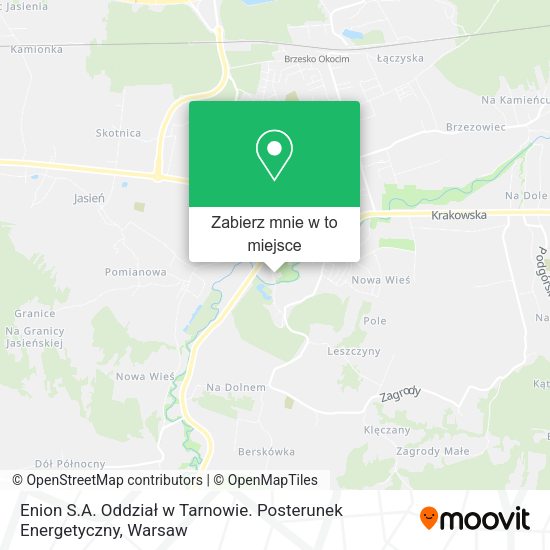 Mapa Enion S.A. Oddział w Tarnowie. Posterunek Energetyczny