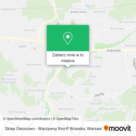 Mapa Sklep Owocowo - Warzywny Rso-P Brzesko