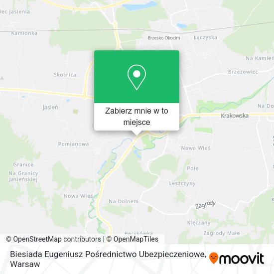 Mapa Biesiada Eugeniusz Pośrednictwo Ubezpieczeniowe