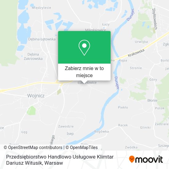 Mapa Przedsiębiorstwo Handlowo Usługowe Klimtar Dariusz Witusik