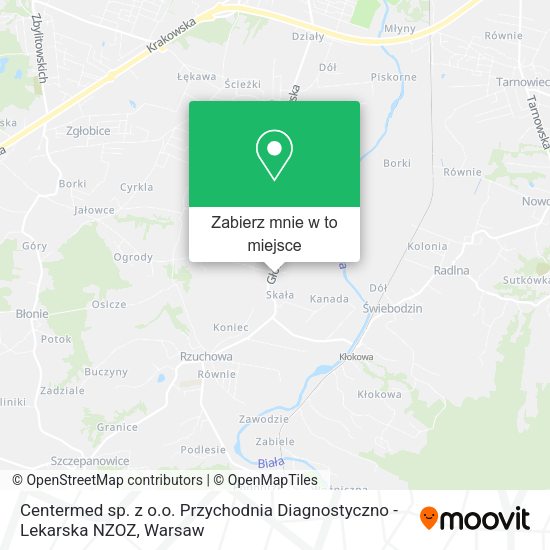 Mapa Centermed sp. z o.o. Przychodnia Diagnostyczno - Lekarska NZOZ