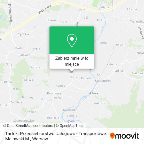 Mapa Tarfek. Przedsiębiorstwo Usługowo - Transportowe. Malawski M.