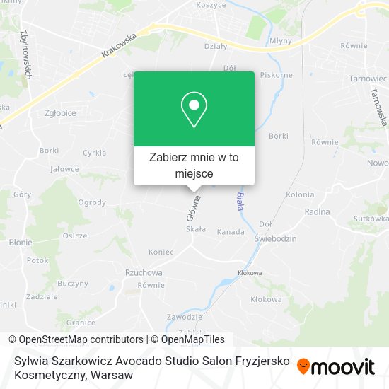 Mapa Sylwia Szarkowicz Avocado Studio Salon Fryzjersko Kosmetyczny