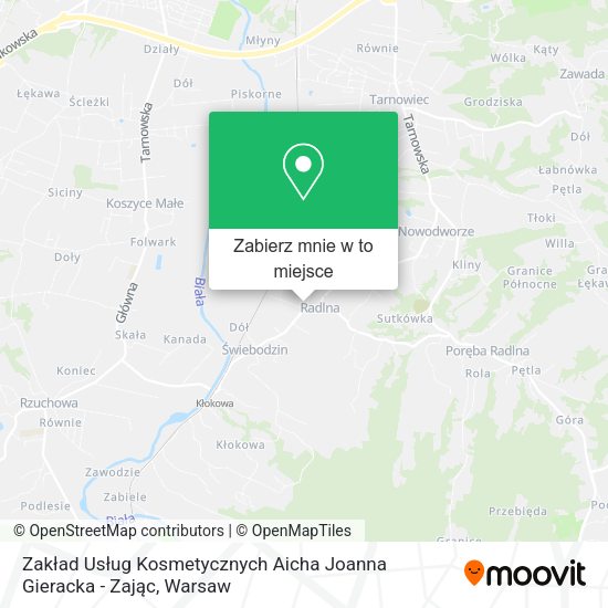 Mapa Zakład Usług Kosmetycznych Aicha Joanna Gieracka - Zając