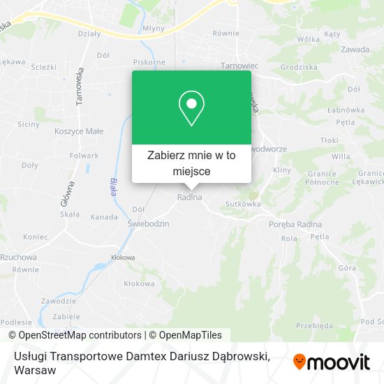 Mapa Usługi Transportowe Damtex Dariusz Dąbrowski