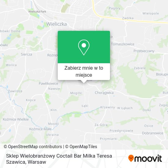 Mapa Sklep Wielobranżowy Coctail Bar Milka Teresa Szawica