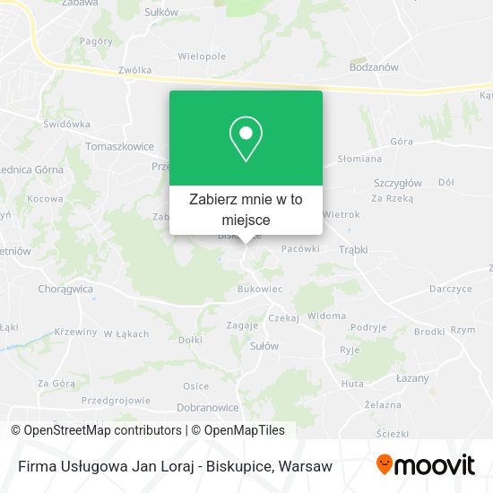 Mapa Firma Usługowa Jan Loraj - Biskupice