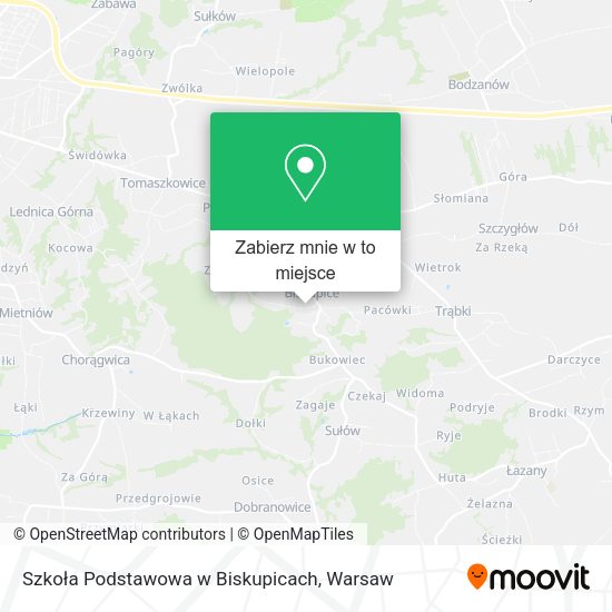 Mapa Szkoła Podstawowa w Biskupicach