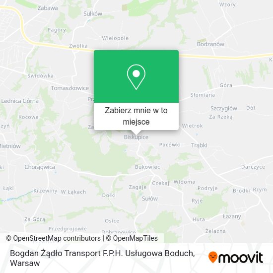 Mapa Bogdan Żądło Transport F.P.H. Usługowa Boduch