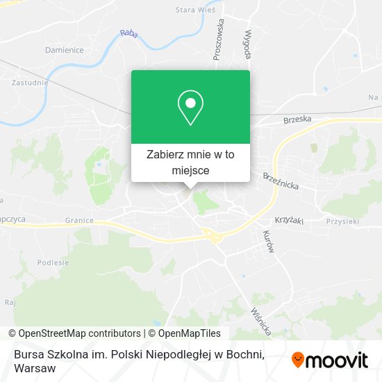 Mapa Bursa Szkolna im. Polski Niepodległej w Bochni