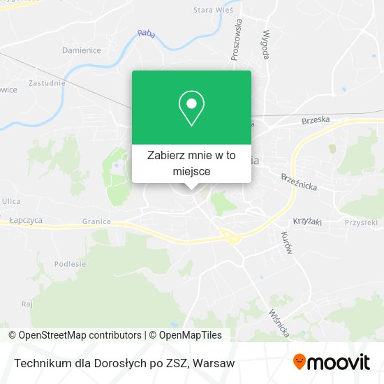 Mapa Technikum dla Dorosłych po ZSZ