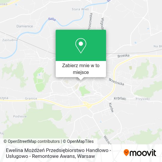 Mapa Ewelina Możdżeń Przedsiębiorstwo Handlowo - Usługowo - Remontowe Awans