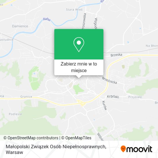 Mapa Małopolski Związek Osób Niepełnosprawnych