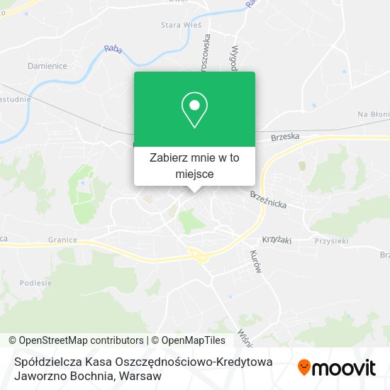 Mapa Spółdzielcza Kasa Oszczędnościowo-Kredytowa Jaworzno Bochnia