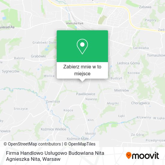 Mapa Firma Handlowo Usługowo Budowlana Nita Agnieszka Nita