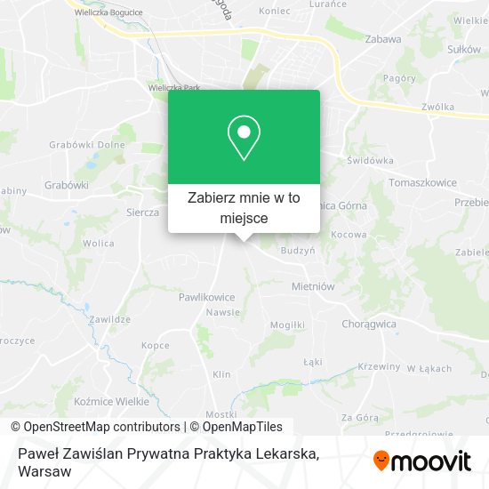 Mapa Paweł Zawiślan Prywatna Praktyka Lekarska