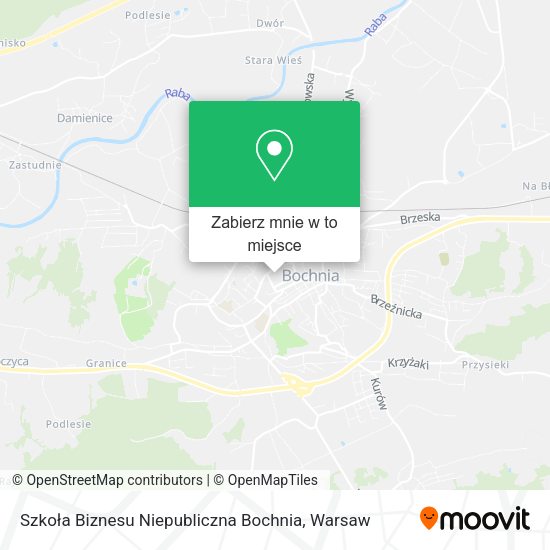 Mapa Szkoła Biznesu Niepubliczna Bochnia