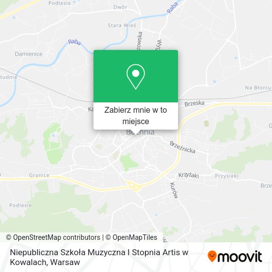 Mapa Niepubliczna Szkoła Muzyczna I Stopnia Artis w Kowalach