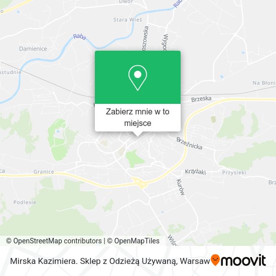 Mapa Mirska Kazimiera. Sklep z Odzieżą Używaną