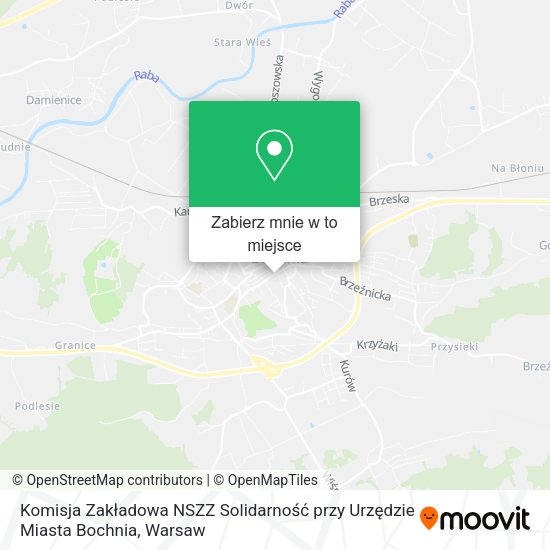 Mapa Komisja Zakładowa NSZZ Solidarność przy Urzędzie Miasta Bochnia