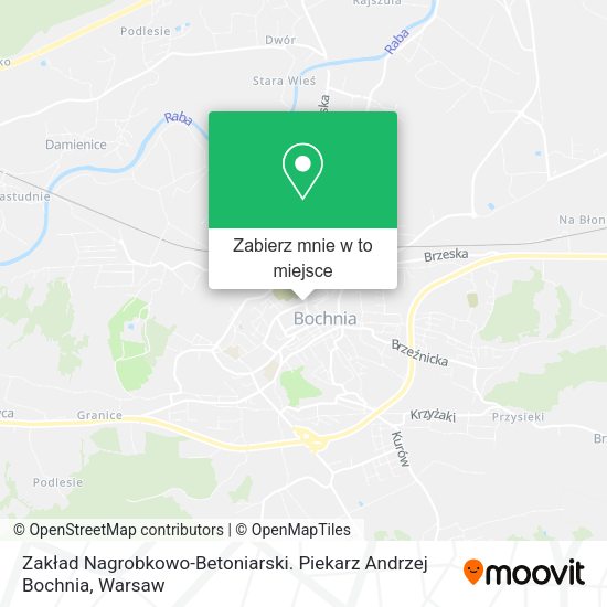 Mapa Zakład Nagrobkowo-Betoniarski. Piekarz Andrzej Bochnia