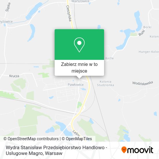 Mapa Wydra Stanisław Przedsiębiorstwo Handlowo - Usługowe Magro