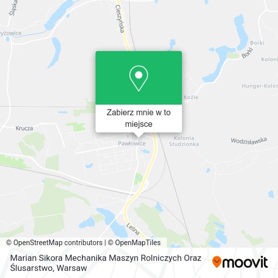 Mapa Marian Sikora Mechanika Maszyn Rolniczych Oraz Ślusarstwo