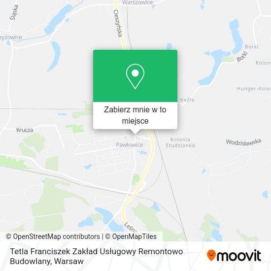 Mapa Tetla Franciszek Zakład Usługowy Remontowo Budowlany