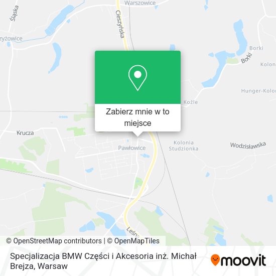 Mapa Specjalizacja BMW Części i Akcesoria inż. Michał Brejza