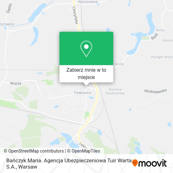 Mapa Bańczyk Maria. Agencja Ubezpieczeniowa Tuir Warta S.A.