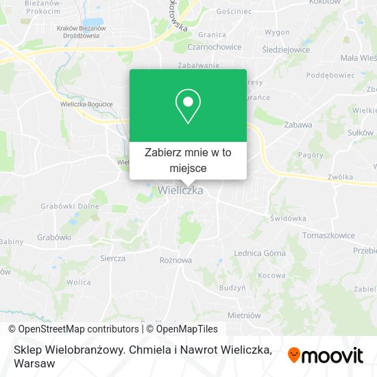 Mapa Sklep Wielobranżowy. Chmiela i Nawrot Wieliczka