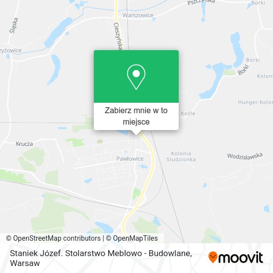 Mapa Staniek Józef. Stolarstwo Meblowo - Budowlane