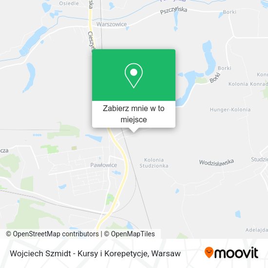 Mapa Wojciech Szmidt - Kursy i Korepetycje