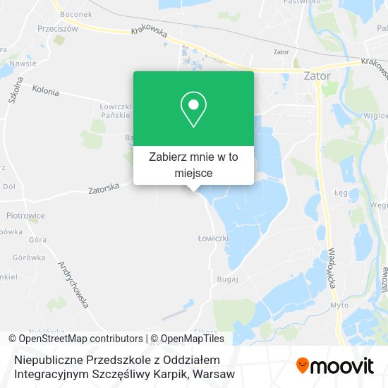 Mapa Niepubliczne Przedszkole z Oddziałem Integracyjnym Szczęśliwy Karpik